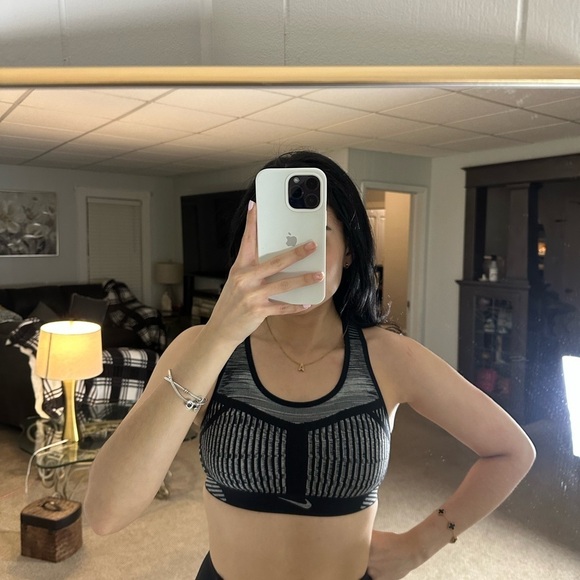 None Tops - Black and Gray Sports Bra